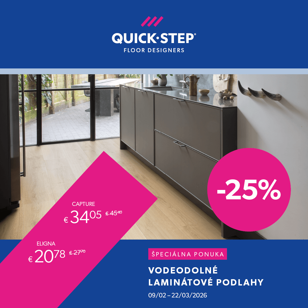 Akcia na laminátové podlahy Quick Step