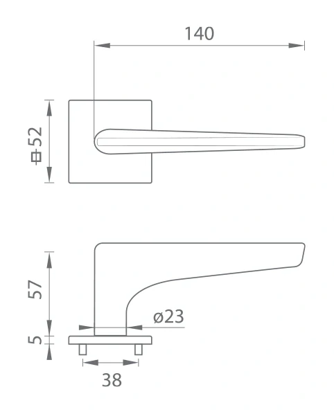 Bezpečnostné interiérové kovanie TI - OPTIMAL - HR 4164Q 5S - chróm lesklý (na FAB vložku)