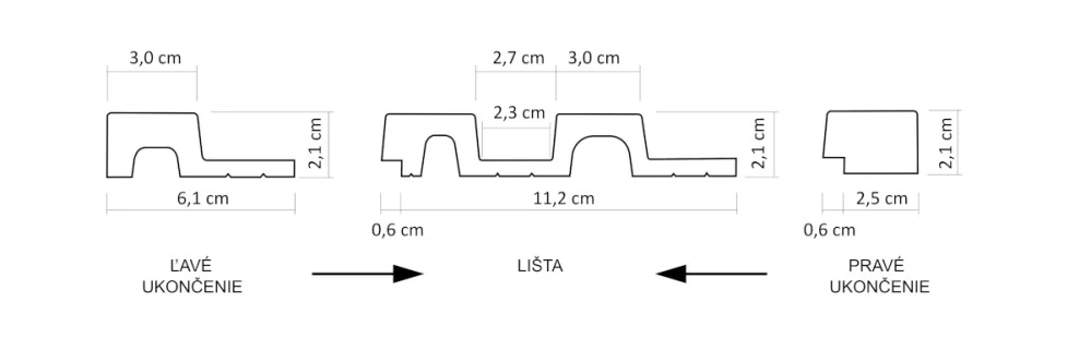 Obklad steny Lamelio VASCO - ORECH 270 x 12,2 x 2,1 cm