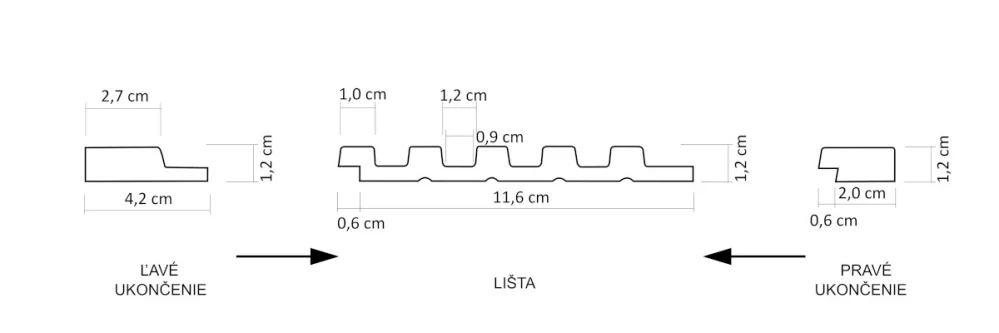 Obklad steny Lamelio ASTI - DUB CRAFT 270 x 12,2 x 1,2 cm